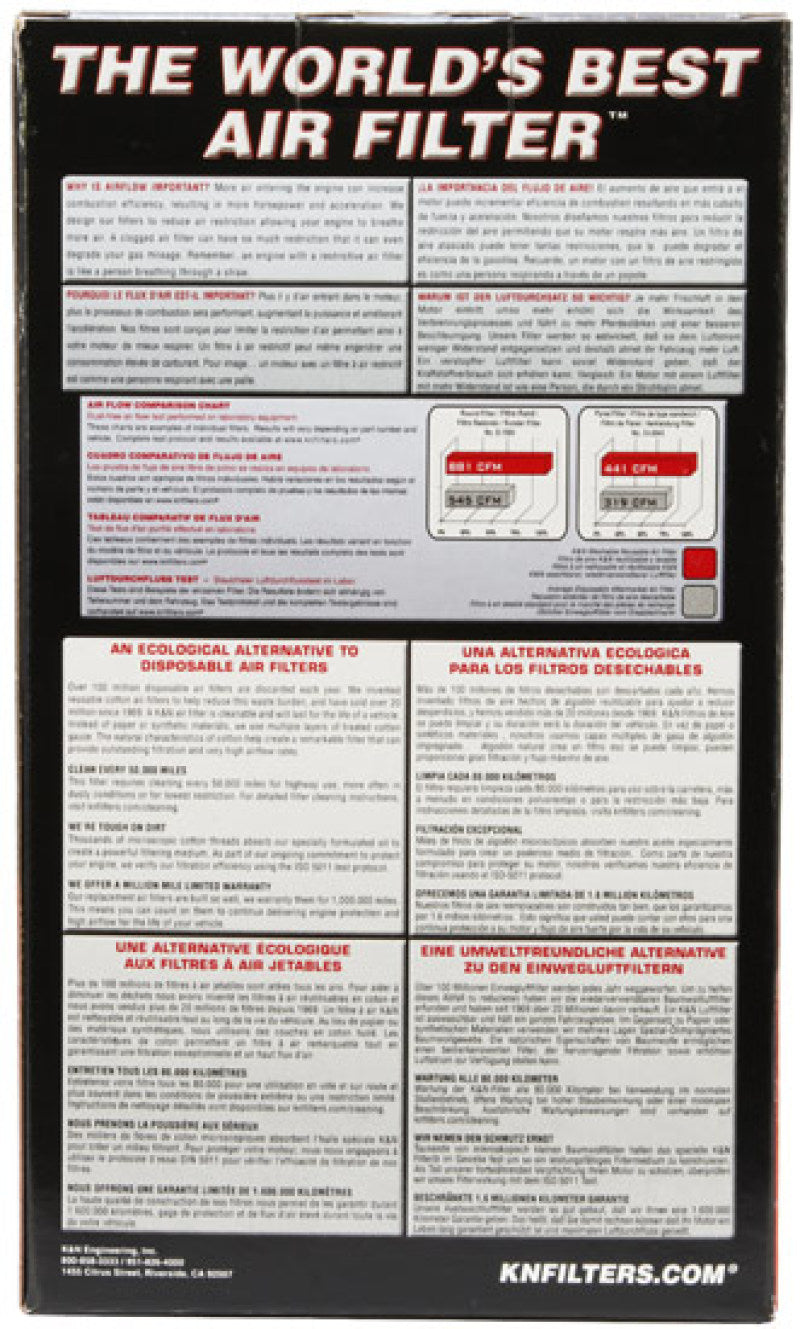 K&N Oval Drop In Air Filter - 8.785in x 5.25in / 4.5in H - E-3471