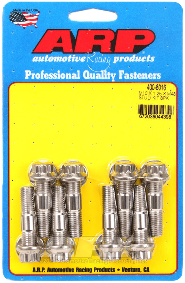 ARP Sport Compact M10 x 1.25 x 48mm Stainless Accessory Studs (8 pack) - 400-8016 by ARP