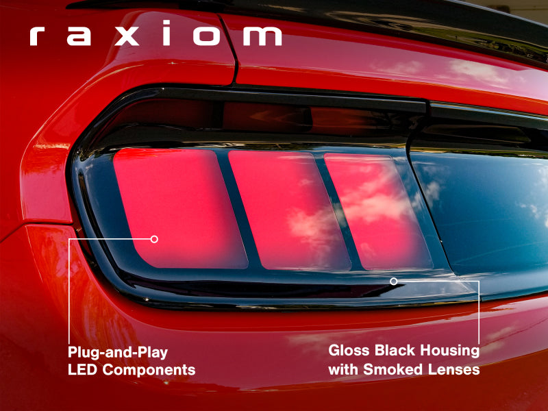 Raxiom 15-22 Ford Mustang Profile LED Tail Lights - Gloss Black Housing (Smoked Lens) - 402183