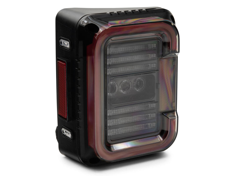 Raxiom 07-18 Jeep Wrangler JK Axial Series LED Halo Tail Lights- Black Housing (Dark Smoked Lens) - J138358