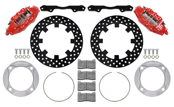 Wilwood 2014+ Polaris RZR XP 1000 Front Kit 11.25in Drilled - Red - 140-16632-DR by Wilwood - front view