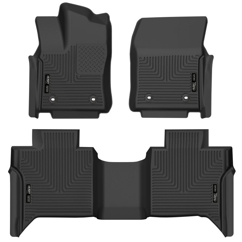 Husky Liners 2022 Toyota Tundra CrewMax X-ACT Front &amp; 2nd Seat Floor Liner - Blk - 53798