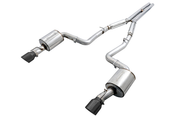 AWE Tuning 2017+ Dodge Charger 5.7L Touring Edition Exhaust - Non-Resonated - Diamond Black Tips - 3020-33074 for 2017-2023 D