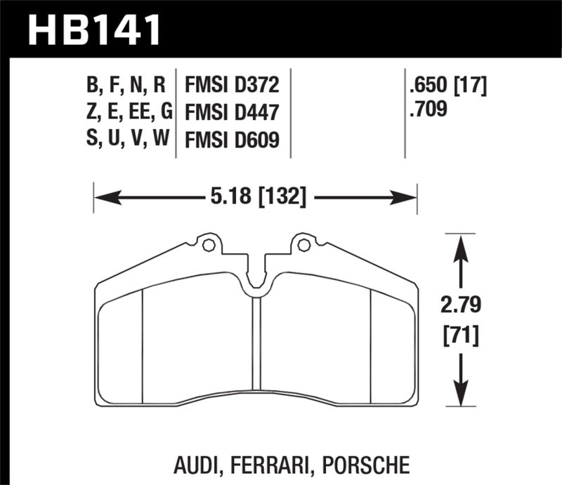 Hawk 91-94 Porsche 911 Rear / 94-98 Porsche 911 Front DTC-60 - HB141G.650