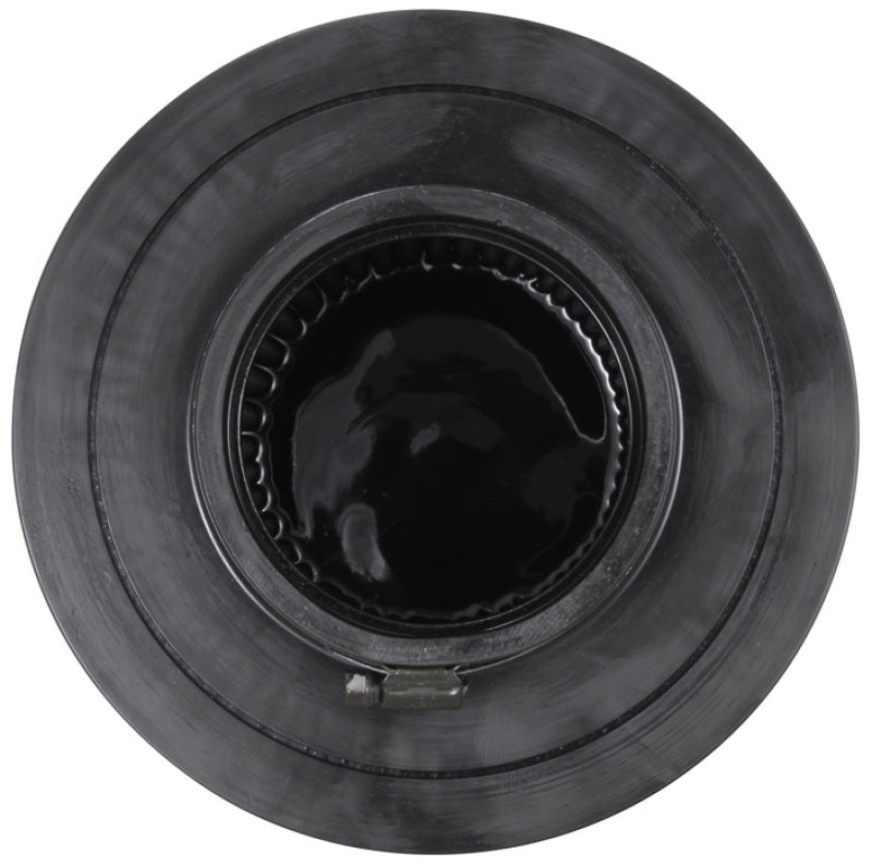 K&amp;N Universal Rubber Filter-Round Tapered 4in Flange ID x 8in Base OD x 6.625in Top OD x 8in H - RU-5171HBK