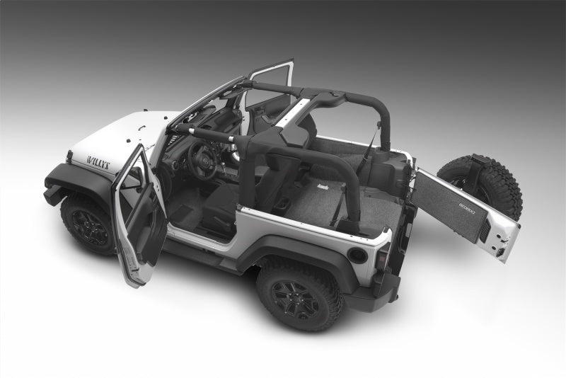 BedRug 07-10 Jeep JK 2Dr Rear 5pc Cargo Kit (Incl Tailgate &amp; Tub Liner)