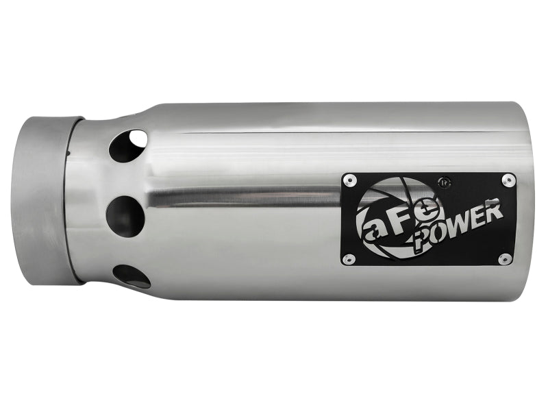 aFe SATURN 4S 4in SS Intercooled Exhaust Tip - Polished 4in In x 5in Out x 12in L Bolt-On - 49T40501-P122