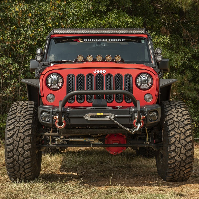 Rugged Ridge Arcus Front Bumper Set W/ Overrider 2018 Jeep Wrangler JK - 11549.13
