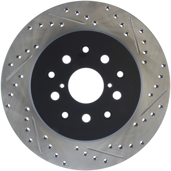 StopTech 5/93-98 Toyota Supra Left Rear Slotted & Drilled Rotor - 127.44105L for 1993-2002 Toyota Supra - front view