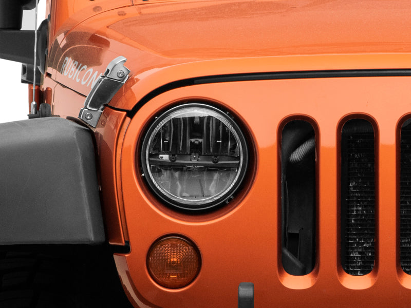 Raxiom 97-18 Jeep Wrangler TJ/JK Axial Series LED Headlights- Black Housing (Clear Lens) - J108039