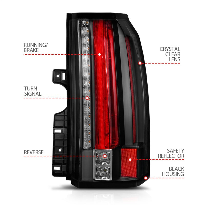 ANZO 2015-2017 GMC Yukon/Yukon XL LED Taillights Black - 311275
