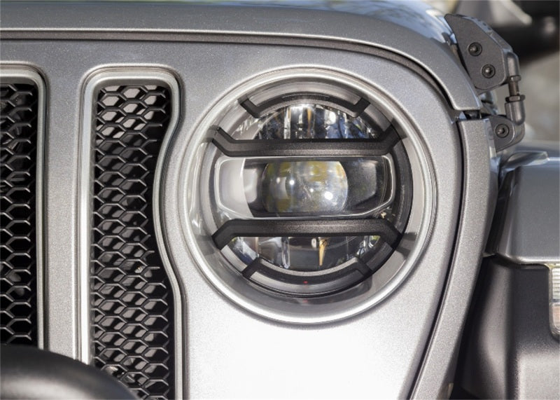 Rugged Ridge 18-20 Jeep Wrangler JL / 2020 Jeep Gladiator JT Black Elite Headlight Guards Black - 11230.21 for 2018-2026 Jeep