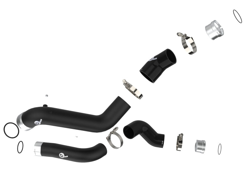 aFe BladeRunner Black Intercooler Hot &amp; Cold Side Tubes Combo 19-20 GM Trucks 1500 L4-2.7L (t) - 46-20424-B