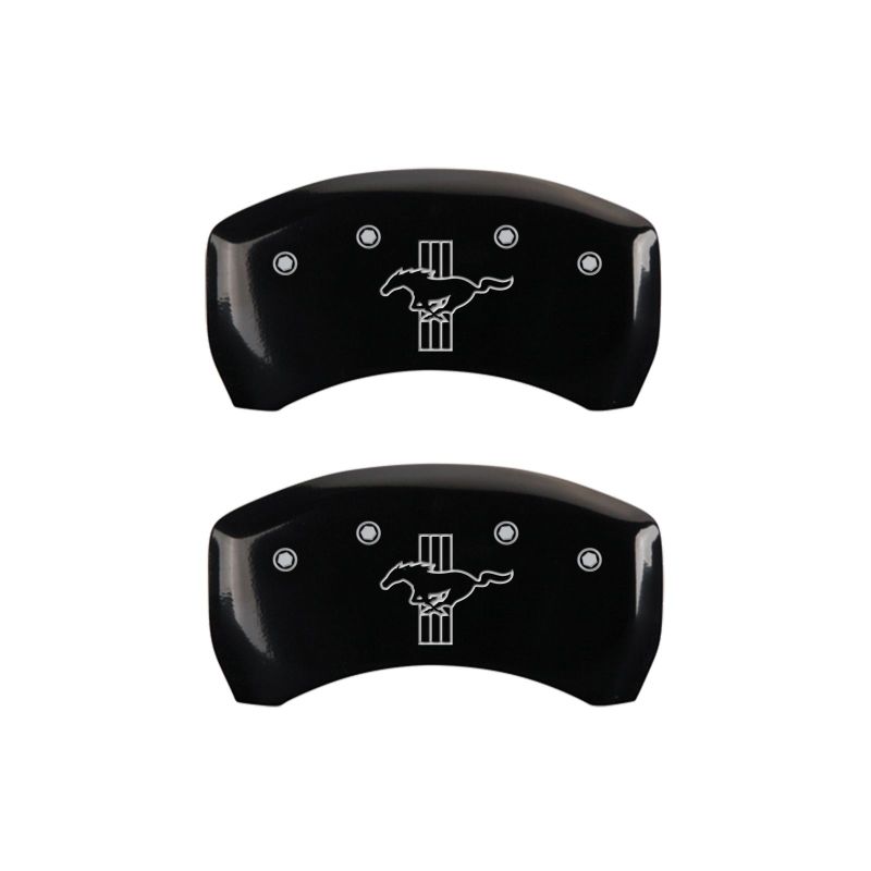 MGP Rear set 2 Caliper Covers Engraved Rear GT500 Shelby &amp; Cobra Black finish silver ch