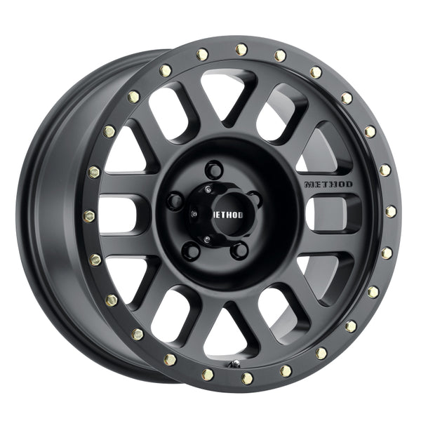 Method MR309 Grid 17x8.5 0mm Offset 5x5 94mm CB Matte Black Wheel - MR30978550500 by Method Wheels - front view