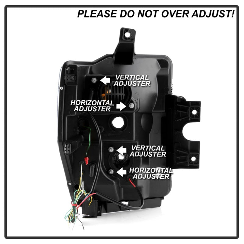 Spyder Ford F-250/350/450 08-10 V2 High-Power LED Headlights-Switch Back-Chrome PRO-YD-FS08PL-SBLB-C - 5087744