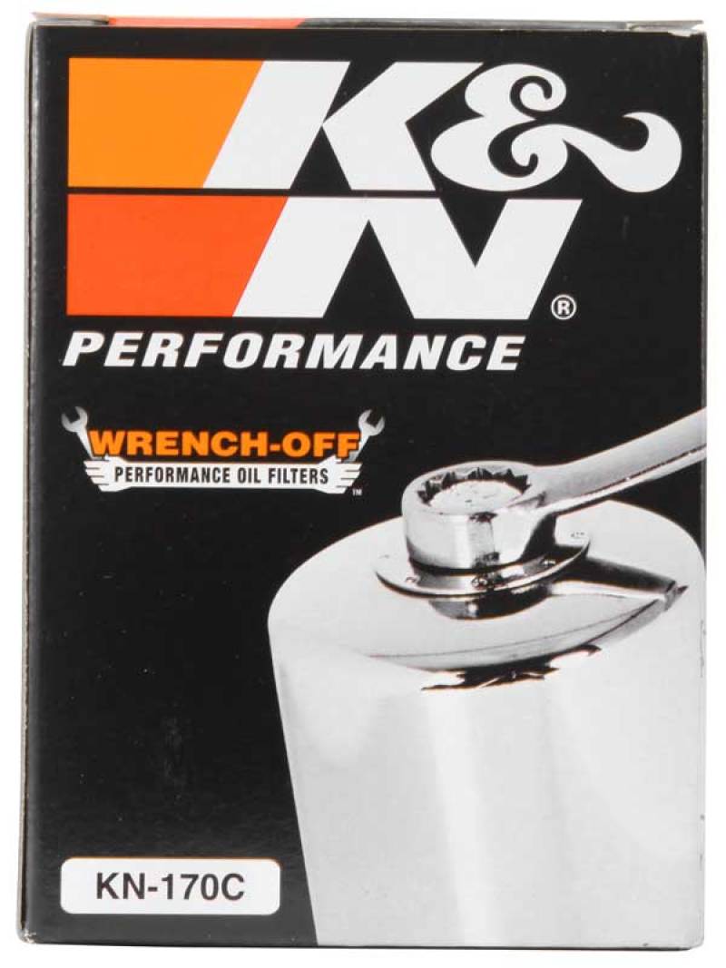 K&N Harley Davidson 3in OD x 4.063in H Chrome Oil Filter - KN-170C