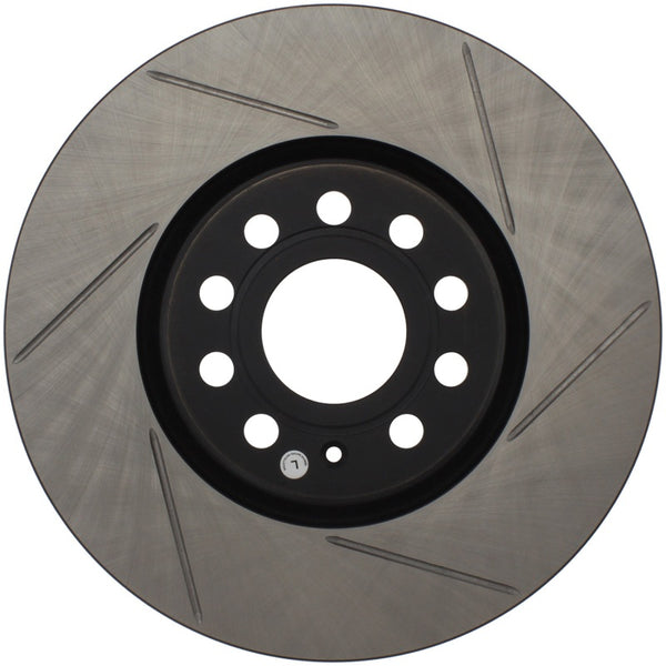 StopTech VW Mk7 Golf GTI non PP Power Slot Slotted Rotor - Front Left - 126.33098SL for 2008-2023 Audi TT - front view