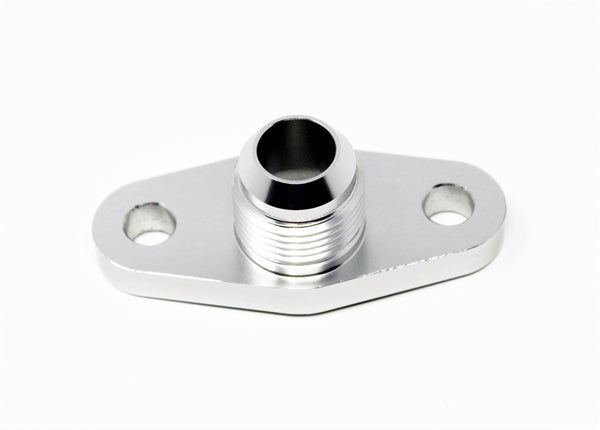 Torque Solution Billet Offset Oil Drain Flange w/ Integrated -10AN Flange: T3/T4 & PTE/Borg Turbo - TS-UNI-476 by Torque Solu