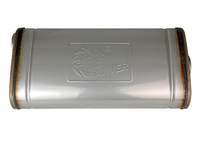 aFe MACH Force XP 304 Stainless Steel Muffler 2.5in Center/Offset 18in L x 9in W x 4in H - 49M30019