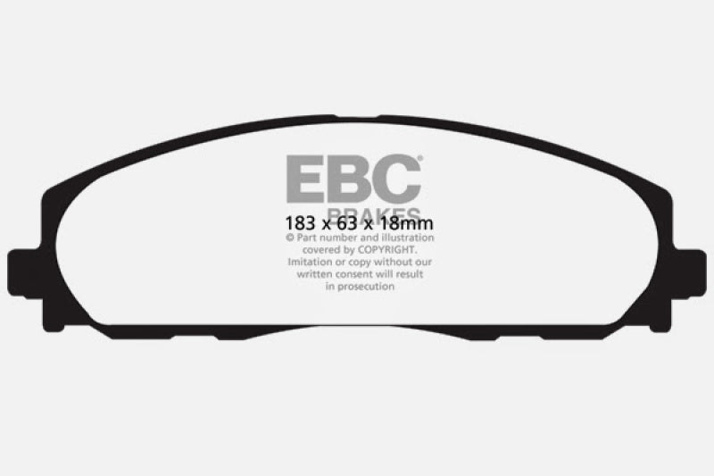EBC 12+ Chrysler Town & Country 3.6 Yellowstuff Front Brake Pads - DP41888R