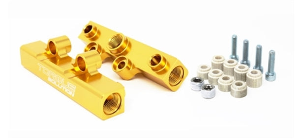 Torque Solution Top Feed Fuel Rails: 02-14 Subaru WRX / 07-18 STI - Gold - TS-SU-400G.2 for 2008-2021 Subaru WRX STI - front 