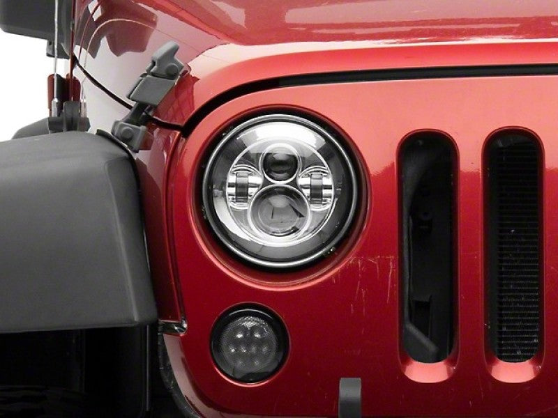 Raxiom 97-18 Jeep Wrangler TJ/JK Axial Series LED Daymaker Headlights- Chrome Housing (Clear Lens) - J108043