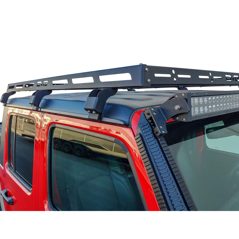DV8 Offroad 07-18 Jeep Wrangler JK 4 DR / JL 2 DR &amp; JT / 18+ Gladiator Roof Rack - RRJL-02