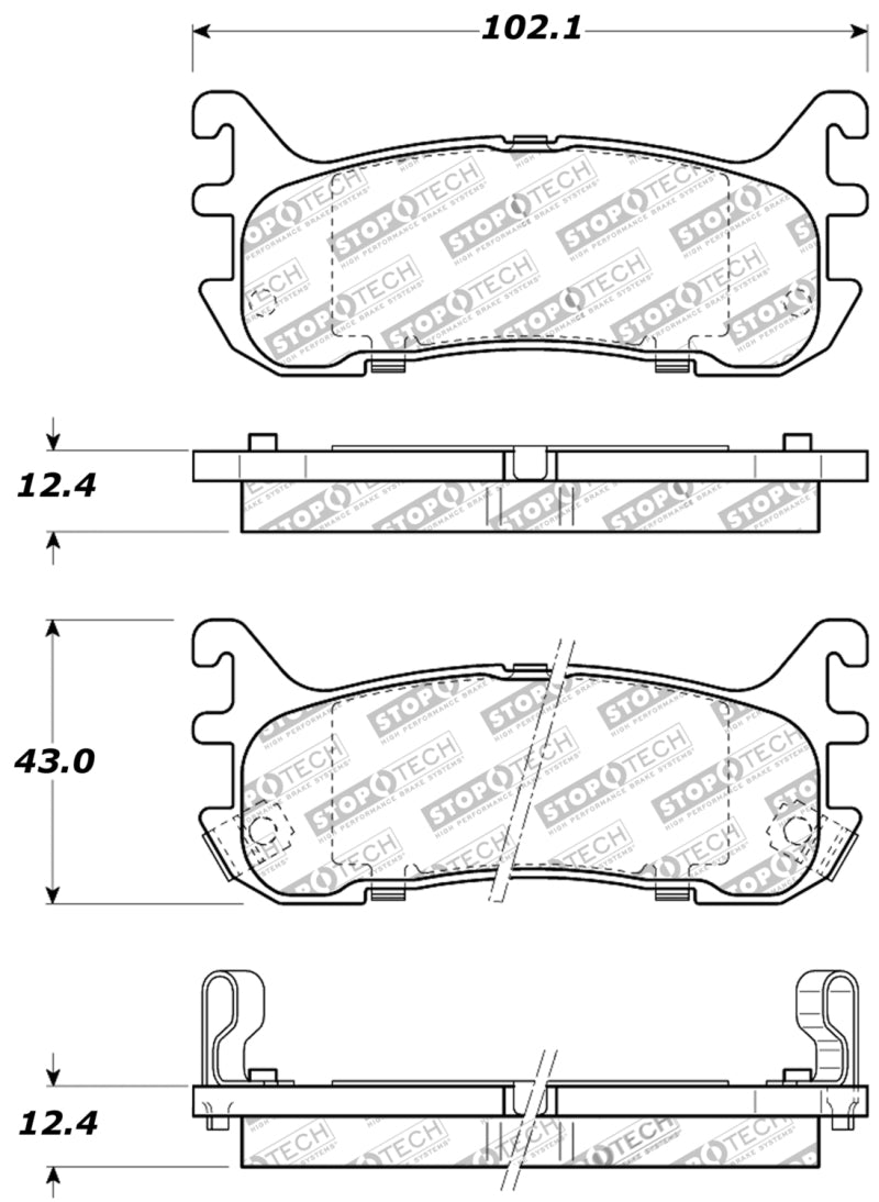 Clearance - StopTech Performance 94-97/99-05 Miata w/ Normal Suspension Rear Brake Pads D636 - STO309.06360