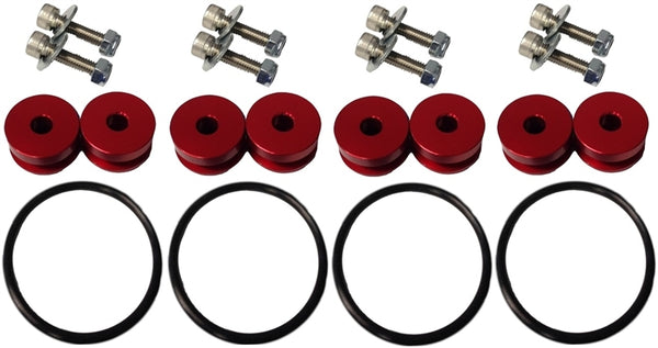Torque Solution Billet Bumper Quick Release Kit Combo (Red): Universal - TS-UNI-026RC by Torque Solution