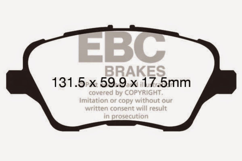 EBC 13+ Ford Fiesta 1.6 Turbo ST Redstuff Front Brake Pads