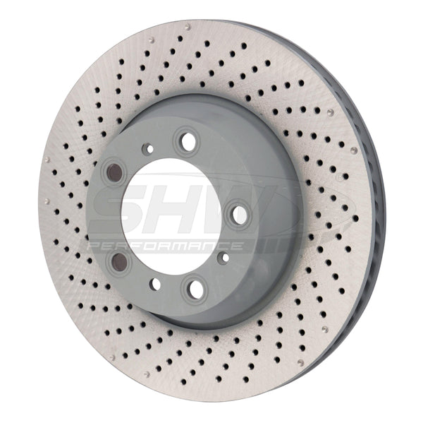 SHW 15-16 Porsche 911 Carrera 4GTS 3.8L w/o Ceramics Left Rr Drill-Dimp MB Brake Rotor (99635240502) - PRL31124 for 2001-2016