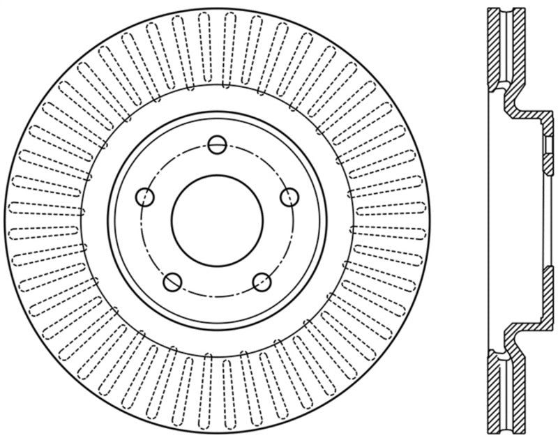 StopTech 13-15 Nissan Pathfinder Slotted Front Left Rotor - 126.42120SL