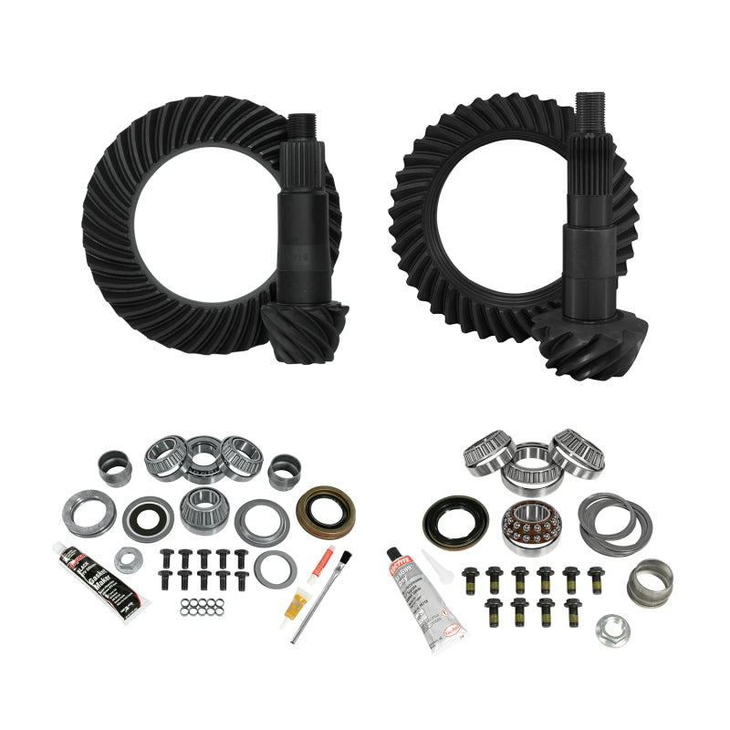 Yukon Gear &amp; Install Kit Package Jeep JL Non-Rubicon D44 (M220) R / D30 (M186) F - 4.88 Ratio - YGK079