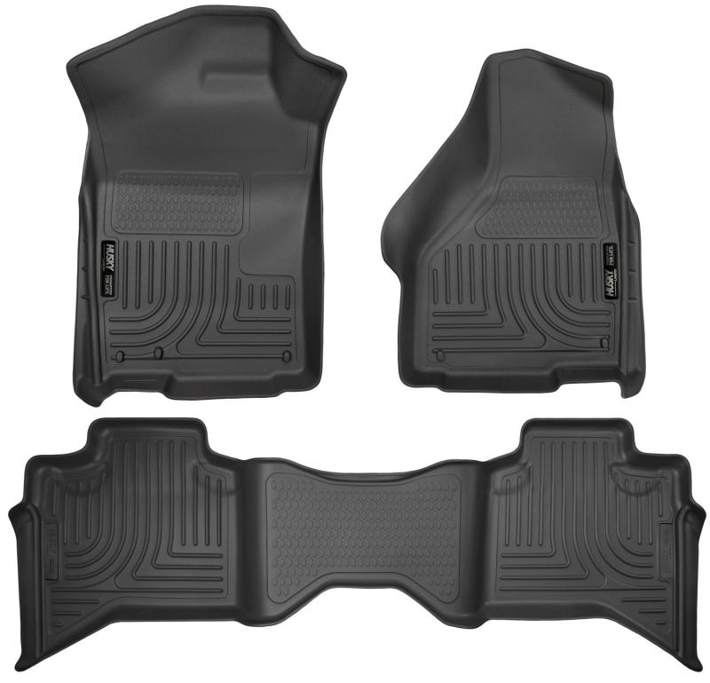 Husky Liners 09-12 Dodge Ram 1500 Quad Cab WeatherBeater Black Front &amp; Second Seat Floor Liner - 99011