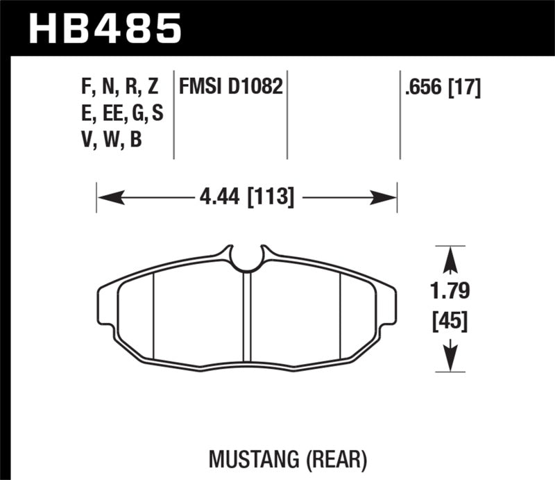 Hawk 08-09 Mustang Bullitt/05-10 &amp; 12-13 Mustang GT/05-13 Mustang V6 Blue 9012 Race Rear Brake Pads - HB485E.656