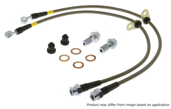StopTech 2012 BMW 335i Front SS Brake Lines - 950.34032 for 2014-2020 BMW 2 Series - front view