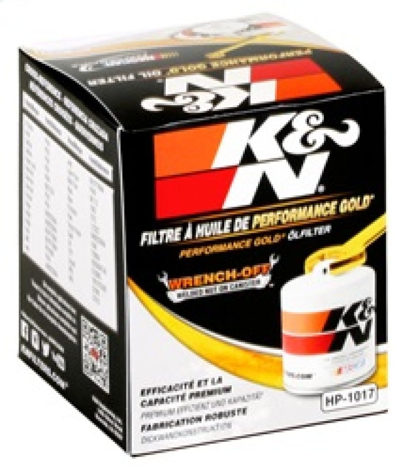 K&amp;N 3.74inch / 2.98 OD Performance Gold Oil Filter - HP-1017