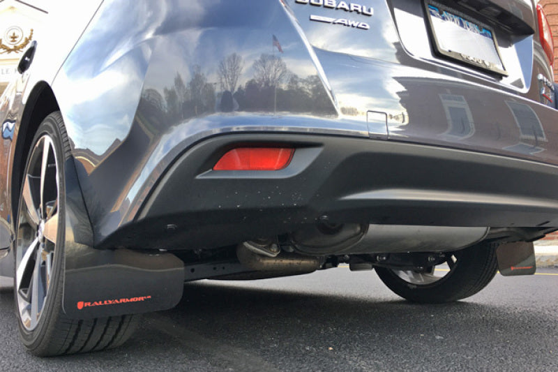 Rally Armor 17-22 Subaru Impreza Black UR Mud Flap w/ White Logo - MF45-UR-BLK/WH
