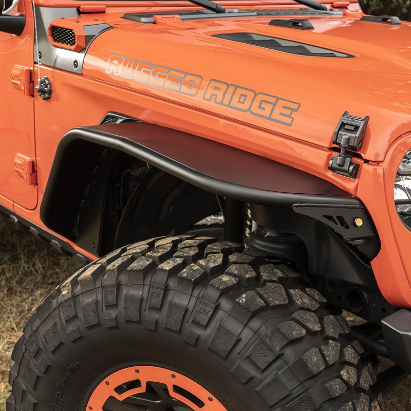Rugged Ridge HD Steel Tube Fenders Front Pair Black 18-19 JL - 11615.71