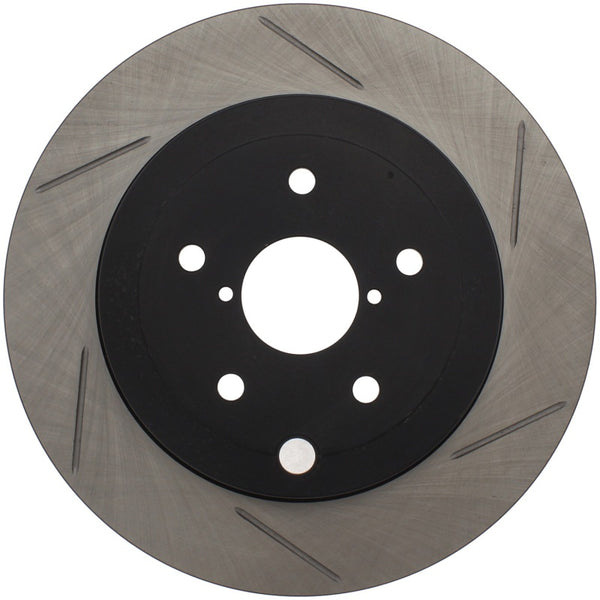 StopTech Power Slot 08-10 Subaru Impreza STi Rear Left Slotted Rotor - 126.47030SL for 2008-2014 Subaru Impreza - front view