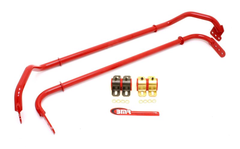 BMR 10-11 5th Gen Camaro Front &amp; Rear Sway Bar Kit w/ Bushings - Red - SB030R