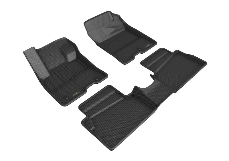 3D MAXpider 2022 Ford Maverick Hybrid  Kagu 1st &amp; 2nd Row Floormat - Black - L1FR14401509