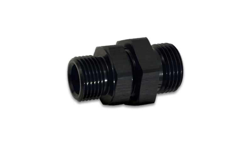 Vibrant -8AN ORB Male to Male Union Adapter - Anodized Black