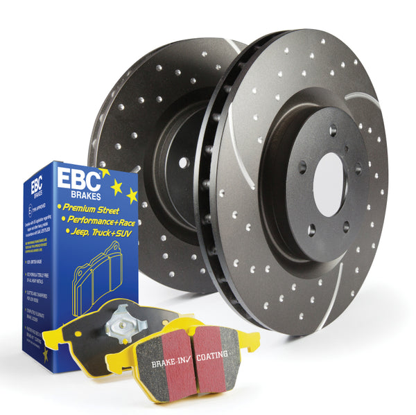 EBC S5 Kits Yellowstuff Pads and GD Rotors - S5KR1528 for 2008-2016 Mitsubishi Lancer - front view
