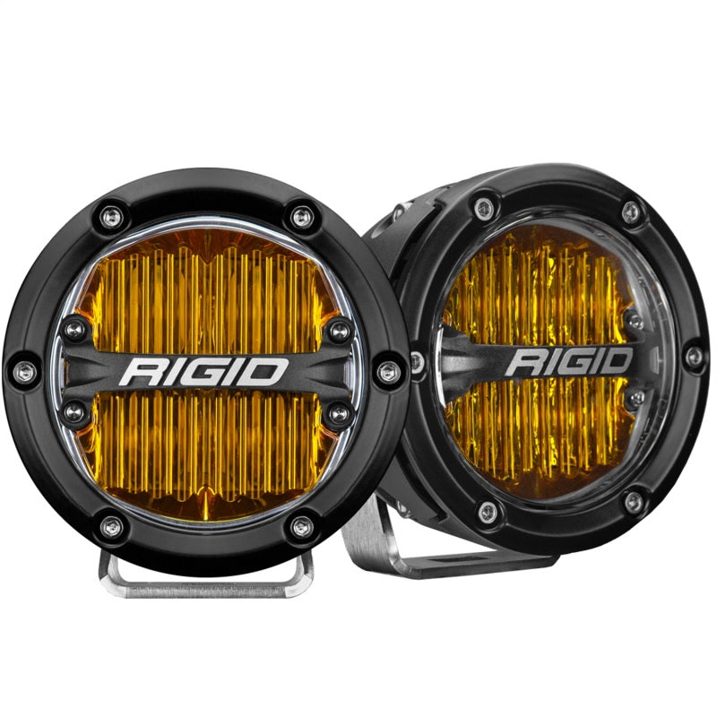 Rigid Industries 360-Series 4in LED SAE J583 Fog Light - Selective Yellow (Pair) - 36121 by Rigid Industries - front view