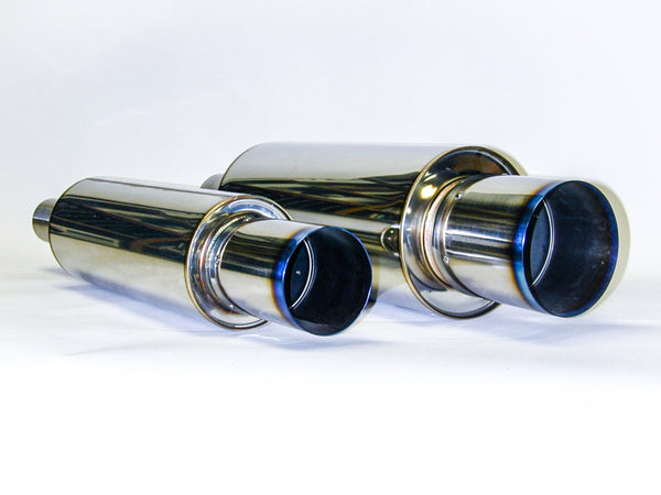 HKS Universal Stainless Hi Power 170mm Titanium Muffler - 34005-FK001 by HKS - front view