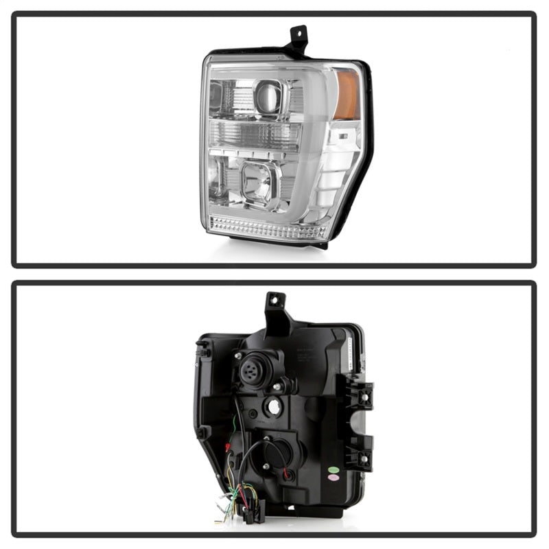 Spyder Ford F-250/350/450 08-10 V2 High-Power LED Headlights-Switch Back-Chrome PRO-YD-FS08PL-SBLB-C - 5087744