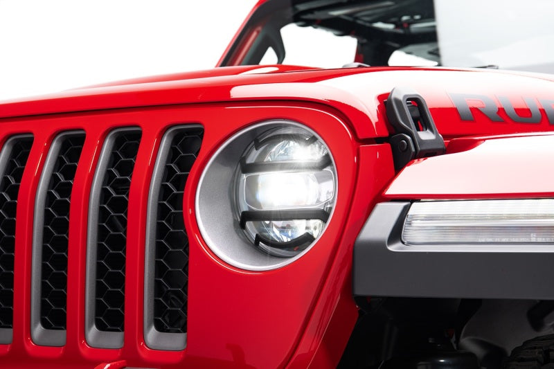 Rugged Ridge 18-20 Jeep Wrangler JL / 2020 Jeep Gladiator JT Black Elite Headlight Guards Black - 11230.21
