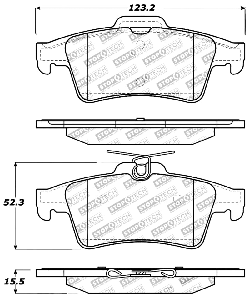 Stoptech Performance Rear Brake Pads - 13+ Focus ST / RS - 309.10950
